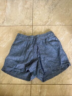 GAP Men's Chambray Drawstring Athletic Shorts - Blue